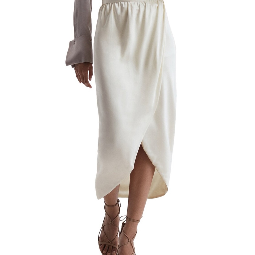 NWT Reiss ivory 100% silk skirt
